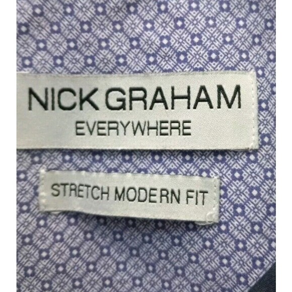 NICK GRAHAM Mens Lavender Pattern Modern Fit Longsleeve Shirt Size Xlarge - Picture 2 of 10
